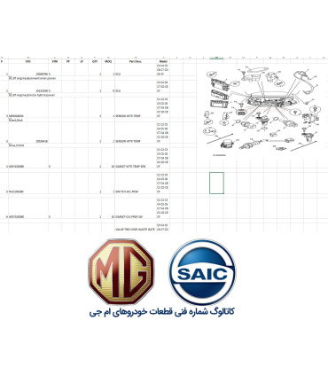 کاتالوگ شماره فنی ام جی  لیست قطعات پارت نامبر  SAIC MGspare part number catalog نقشه های انفجاری تمام قطعات خودروهای قطعه یابی 
