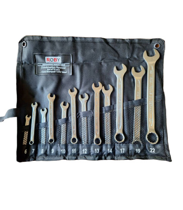 ست آچار 12 عددی یکسر تخت یکسررینگی سایز 6تا22 روبی ROBY