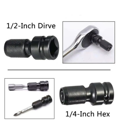 بیت هلدر بکس بادی درایو 1/2 اینچ به بیت خور قفل دار سایز 1/4 اینچ (تبدیل درایو 1/2 به بیت خور 1/4)