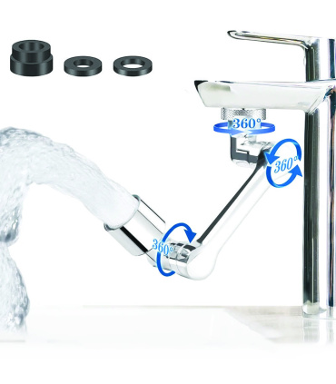 سر شیر چرخشی مفصلی تلسکوپی 360درجه جنس ABS مدل FAUCET SPLASH HEAD