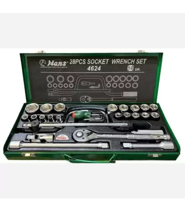 جعبه بکس 24پارچه 6پر سفید درایو1/2اینچ هنس HANS مدل 4624-6MT+