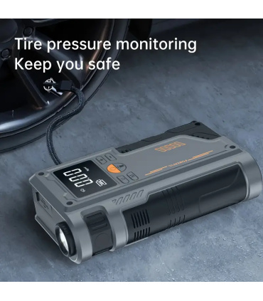 جامپ استارت خودرویی بهمراه پمپ باد و چراغ قوه شارژی پاورفول POWERFUL مدل T700