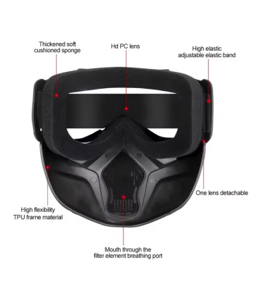 ماسک و عینک ایمنی بهمراه محافظ صورت دودی / جوشکاری راکیبا RAKIBA