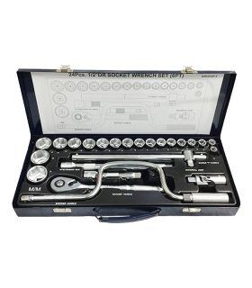 جعبه بکس 24 پارچه درایو 1/2 سفید با پولیش MICRO SATEN مستر تولز MASTER TOOLS مدل BM424 اصل تایوان