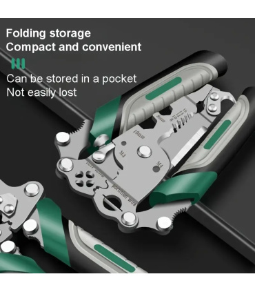 انبر 18 کاره تاشو حرفه ای تاوسین TAWSEIN مدل RA2005 سر تیغ دار