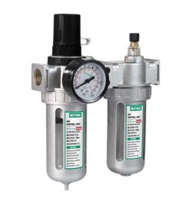واحد مراقبت و تنظیم فشار دو قلو باد سایز 1/2 اینچ رطوبت گیری و روغنکاری نکستول NEXTOOL مدل NEX-AFRL80