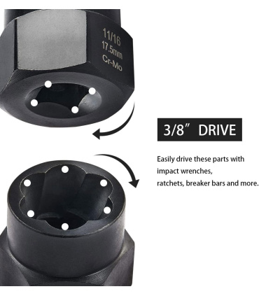 جعبه بکس حلزونی 14پارچه مخصوص پیچ و مهره سرگرد و هرز شده فشارقوی بهمراه سر دریلی 3/8 مکسین MAXIN مدل MX14 جنس CR-MO