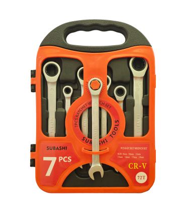 ست آچار 7 عددی یکسر رینگ جغجغه ای سوباشی SUBASHI مدل CRV