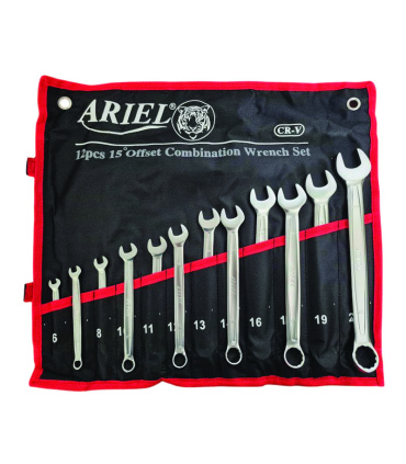 ست 12 عددی آچار یکسر تخت و رینگی فوق حرفه ای سایز6تا22 آریل ARIEL مدل ARAY1201 ضمانت تعویض و استاندارد آلمان