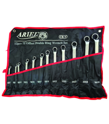 ست 12 عددی آچار دو سر رینگی فوق حرفه ای سایز6تا32 آریل ARIEL مدل ARAR1201 ضمانت تعویض و استاندارد آلمان