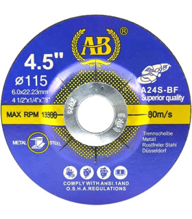 صفحه ساب آهن مینی فرز سایز 115 ای بی AB مدل A24S-BF تاریخ 2025 (6.0x22.23)