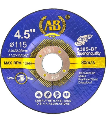 صفحه برش آهن مینی فرز سایز 115 ای بی AB مدل A30S-BF تاریخ 2027 (3.0x22.23)