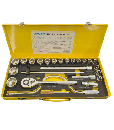 جعبه بکس 26 پارچه درایو 1/2 اینچ سان تولز SUNTOOLS مدل ST-724SP