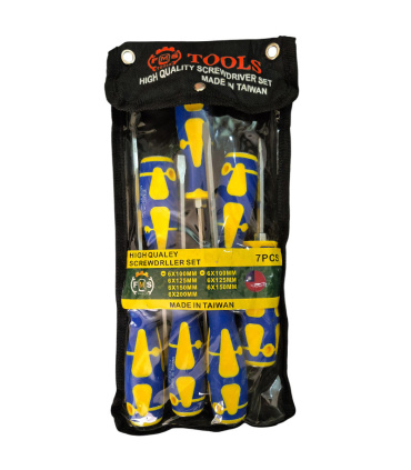 ست پیچ گوشتی 7 عددی دوسو و چهارسو ضربه و آچار خور FMS TOOLS مدل 7L تایوان